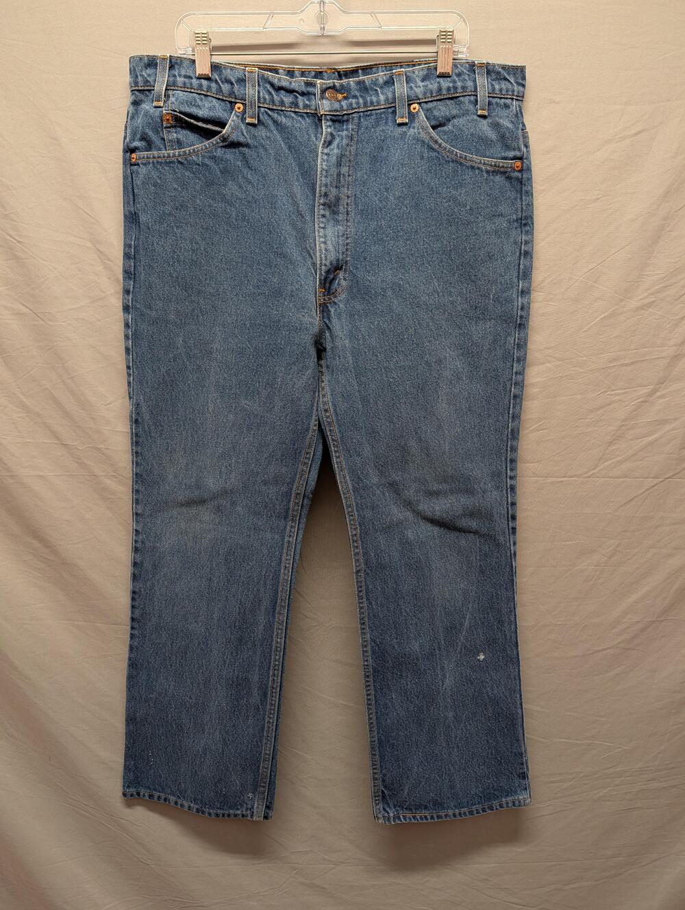 Vintage Levis 517 Jeans Mens 40x30 Blue Boot Cut Made in USA Orange Tab Denim